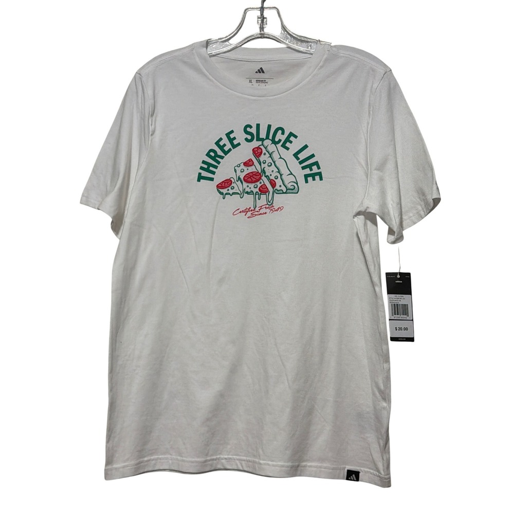 Adidas Boys Three‎ Slice Life Pizza Graphic T-Shirt White XL 18/20 AA10365